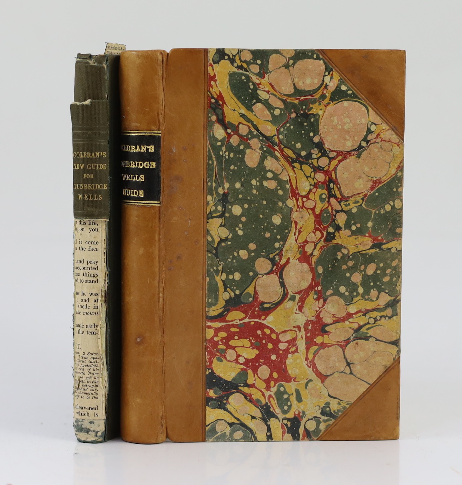 KENT, TUNBRIDGE WELLS: Colbran's New Guide for Tunbridge Wells, (Abridged)... Edited by James Phippen, 10 plates, text illus.; rebound half calf marbled boards, 12mo. Tunbridge Wells: printed and published by John Colbra